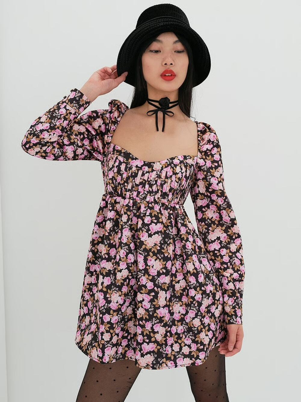 For Love and Lemons x Victoria's Secret Kate Long Sleeve Mini Dress